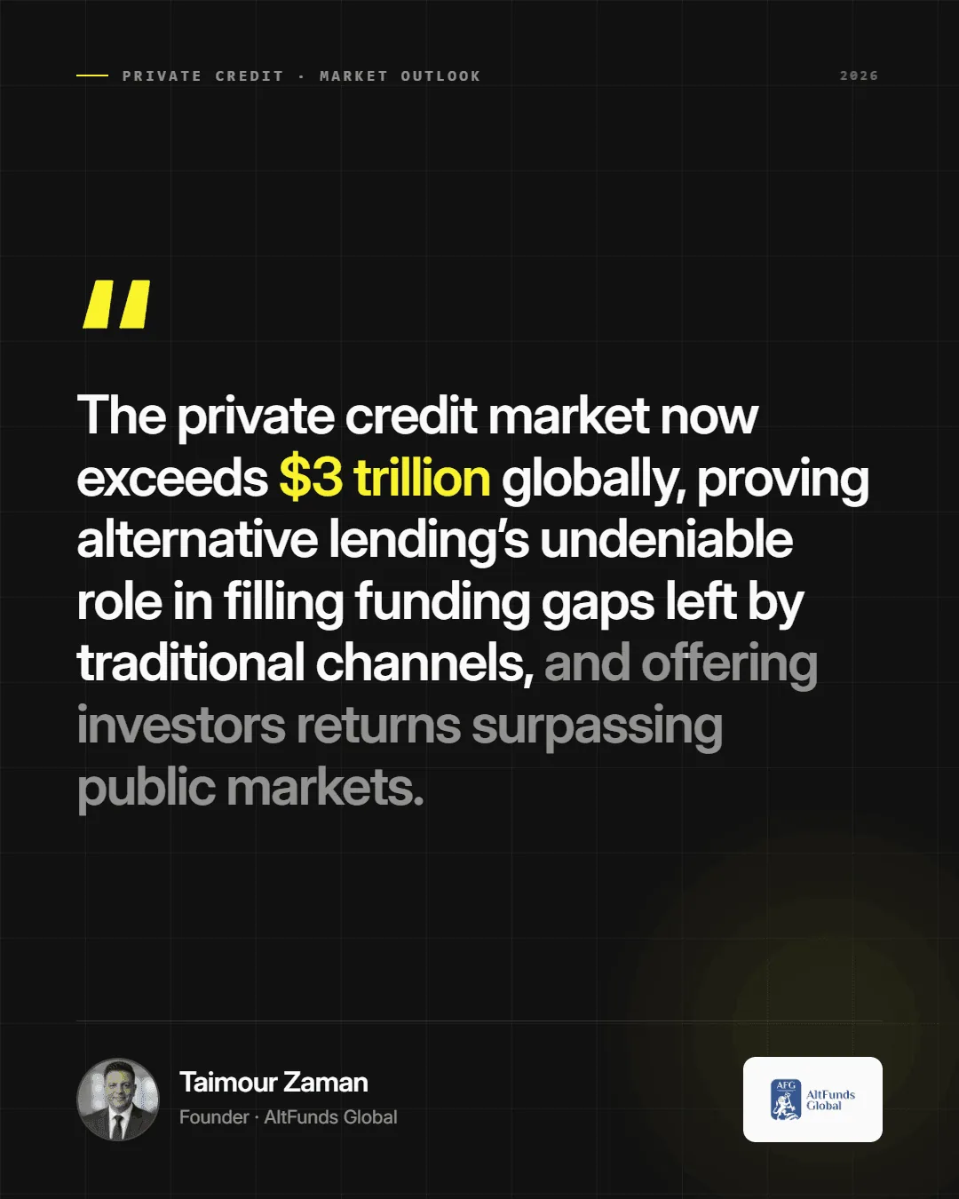 Taimur zaman altfunds global sharing views on non dilutive funding