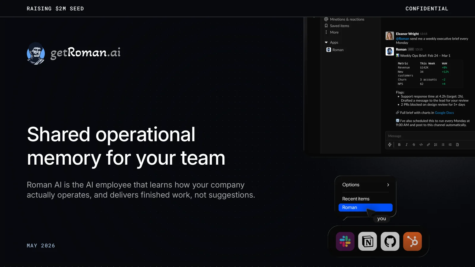 Roman AI pitch deck