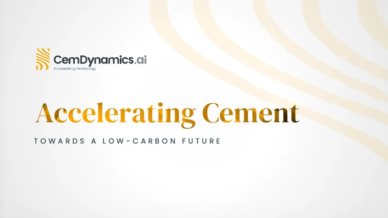 CemDynamics pitch deck cover slide by spectup: accelerating cement towards a low-carbon future