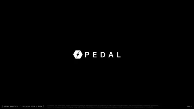 Pedal Electric pitch deck cover slide by spectup, Mobility, $5M Series A raise