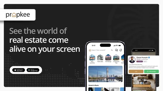 Propkee pitch deck cover slide by spectup, PropTech, $5M Seed raise